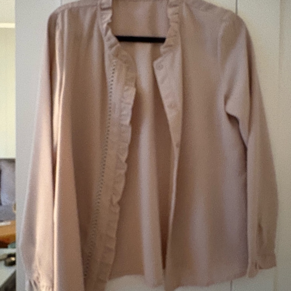 Ruffled Beige Blouse